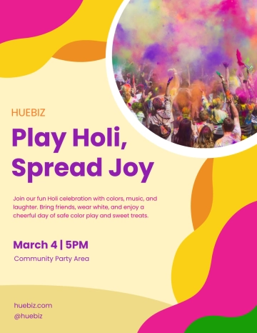 Free Fun Holi Flyer Template to Edit Online