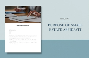 Purpose of Small Estate Affidavit Template