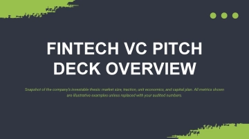 Free Fintech Venture Capital Pitch Deck to Edit Online