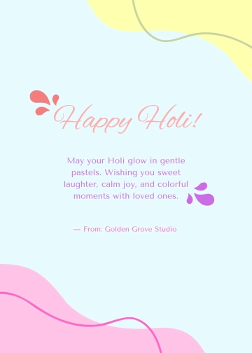 Free Pastel Holi Wishes Template to Edit Online