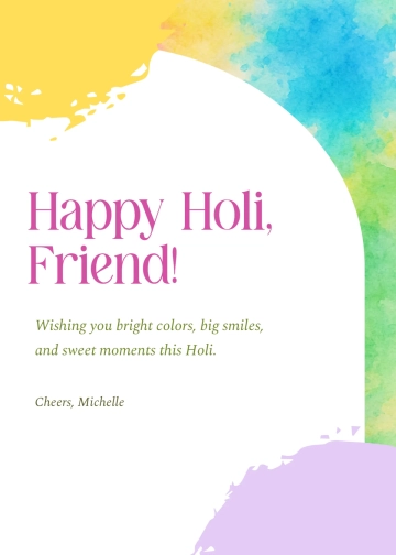 Free Friendly Holi Wishes Template to Edit Online