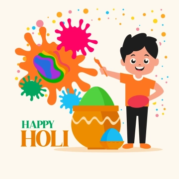 Free Holi Festival Kids Paint Clip Art Templates to Edit Online