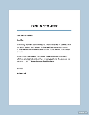 Fund Transfer Letter