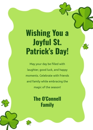 Free Joyful St. Patrick’s Day Wishes Template to Edit Online