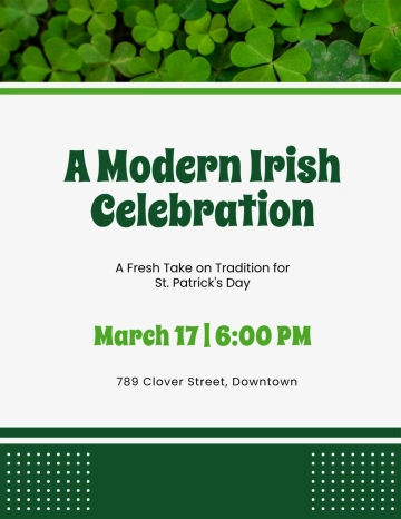 Free Modern St. Patrick’s Day Flyer Template to Edit Online