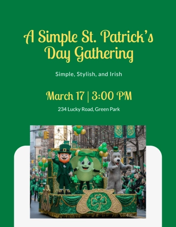 Free Minimalist St. Patrick’s Day Flyer Template to Edit Online