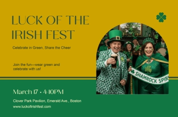 Free Gold St. Patrick's Day Banner Template to Edit Online