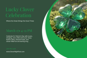 Free St. Patrick's Day Clover Banner Template to Edit Online