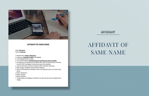 Affidavit of Same Name Template