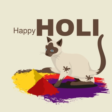 Free Holi Festival Cat Clip Art Templates to Edit Online