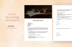 Land Transfer Affidavit Template