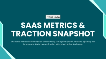 Free SaaS Metrics & Traction Pitch Deck to Edit Online