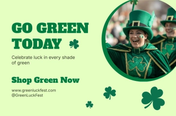 Free St. Patrick’s Day Lucky Green Banner Template to Edit Online