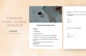Company Name Change Affidavit Template