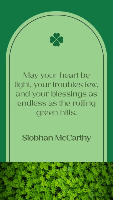 Free St. Patrick's Day Blessing Quote Template to Edit Online