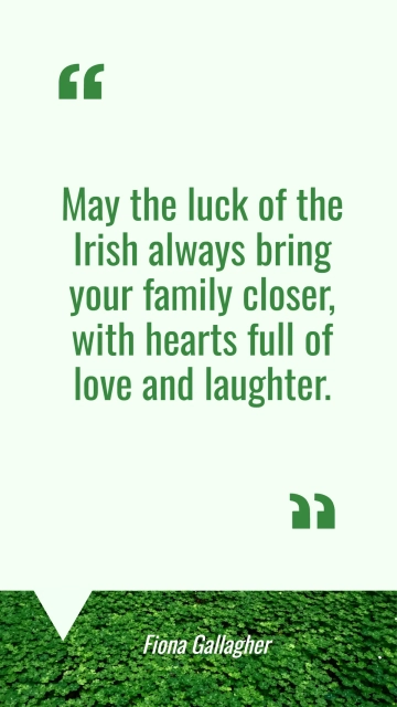 Free St. Patrick's Day Family Quote Template to Edit Online