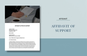 Affidavit of Support Example Template