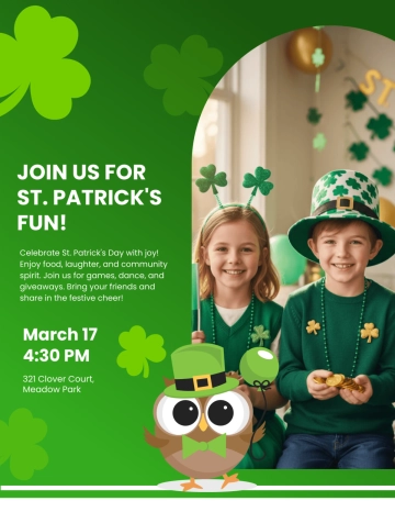 Free Cute St. Patrick’s Day Flyer Template to Edit Online