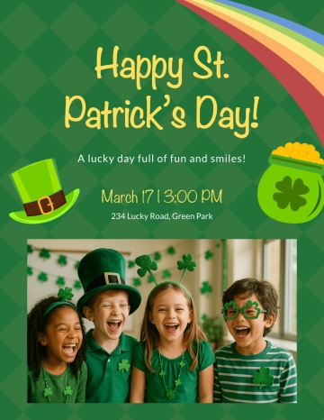 Free Kids St. Patrick’s Day Flyer Template to Edit Online