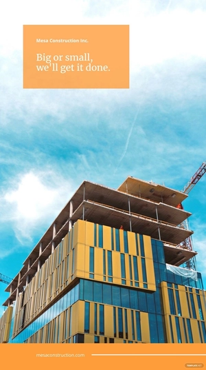 Free Construction Company Whatsapp Post Template to Edit Online
