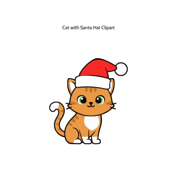 Free Cat with Santa Hat Vector Clipart (PNG, SVG) to Edit Online
