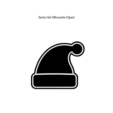 Free Santa Hat Silhouette Vector Clipart (PNG, SVG) to Edit Online