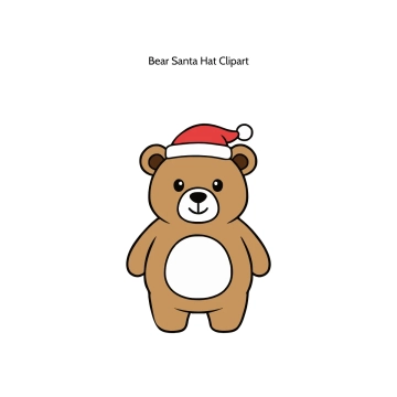 Free Bear Santa Hat Vector Clipart (PNG, SVG) to Edit Online