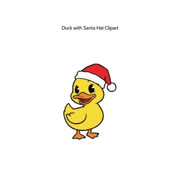 Free Duck with Santa Hat Vector Clipart (PNG, SVG) to Edit Online