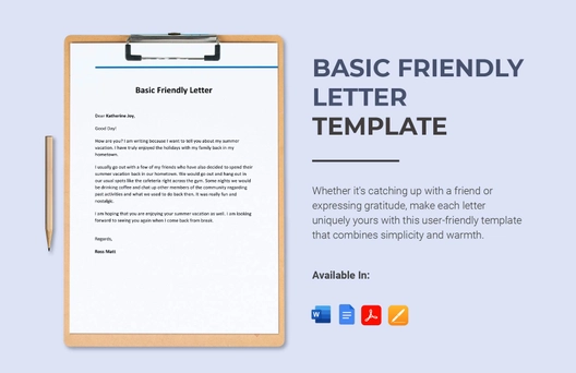 Basic Friendly Letter Template