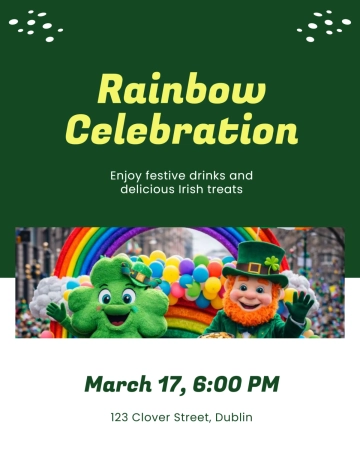 Free Rainbow St. Patrick’s Day Flyer Template to Edit Online