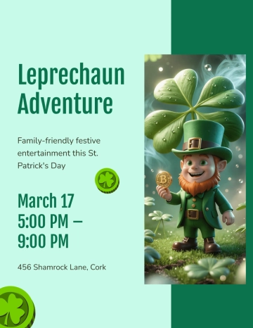 Free Leprechaun Fun St. Patrick’s Day Flyer Template to Edit Online