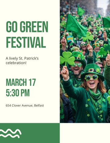 Free Festive Green St. Patrick’s Day Flyer Template to Edit Online