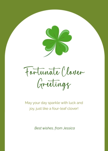 Free Lucky Clover Wishes Template to Edit Online