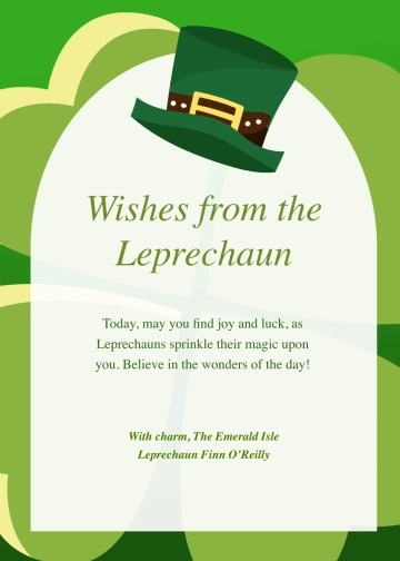 Free Leprechaun Wishes Template to Edit Online