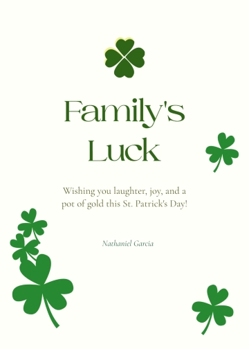 Free St. Patrick's Day Wishes for family Template to Edit Online