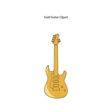 Free Gold Guitar Vector Clipart (PNG, SVG) to Edit Online