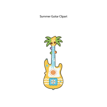 Free Summer Guitar Vector Clipart (PNG, SVG) to Edit Online