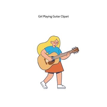 Free Girl Playing Guitar Vector Clipart (PNG, SVG) to Edit Online