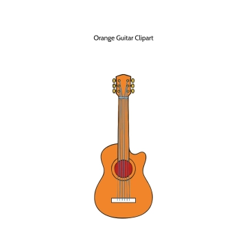 Free Orange Guitar Vector Clipart (PNG, SVG) to Edit Online