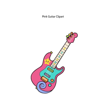 Free Pink Guitar Vector Clipart (PNG, SVG) to Edit Online