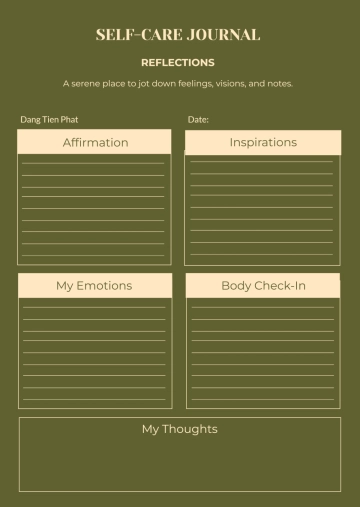 Free Self-Care Journal Template to Edit Online