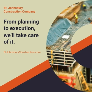 Free Construction Promotion Instagram Post Template to Edit Online