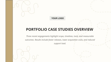 Free Portfolio Slides with Case Studies to Edit Online