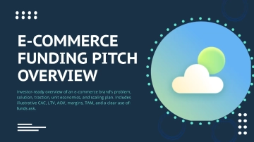 Free E-commerce Business Funding Pitch Deck to Edit Online