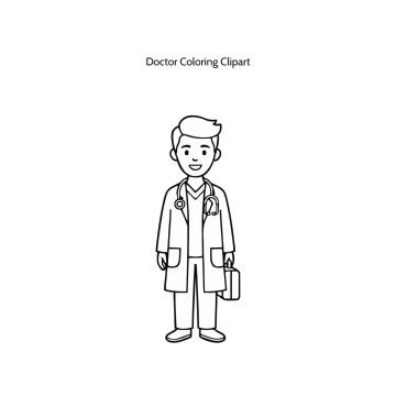Free Doctor Coloring Vector Clipart (PNG, SVG) to Edit Online