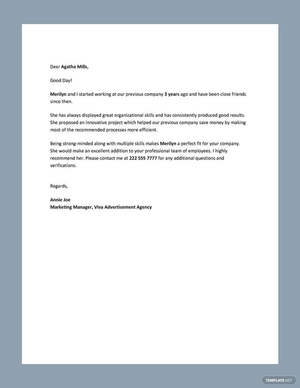 Letter of Recommendation for a Friend and Colleague