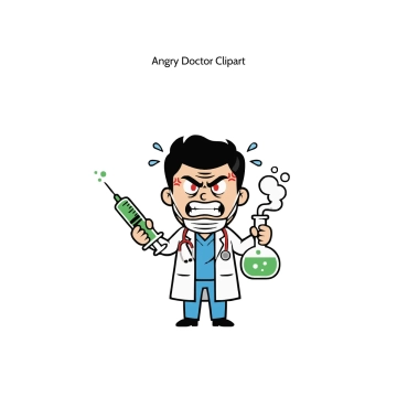 Free Angry Doctor Vector Clipart (PNG, SVG) to Edit Online
