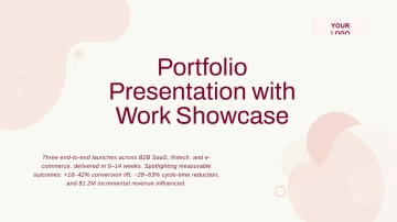 Free Portfolio Presentation with Work Showcase to Edit Online