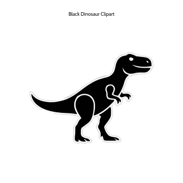 Free Black Dinosaur Vector Clipart (PNG, SVG) to Edit Online