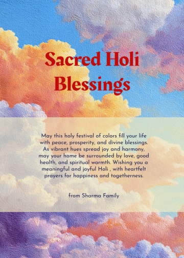 Free Holi Sacred Wishes Template to Edit Online